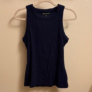 INC International Concepts Dark Blue Ribbed Tank Top